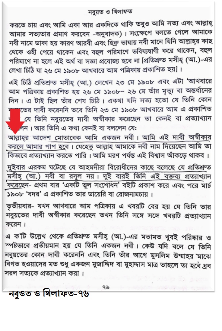 মির্যা কাদিয়ানীর নবুওত দাবি
